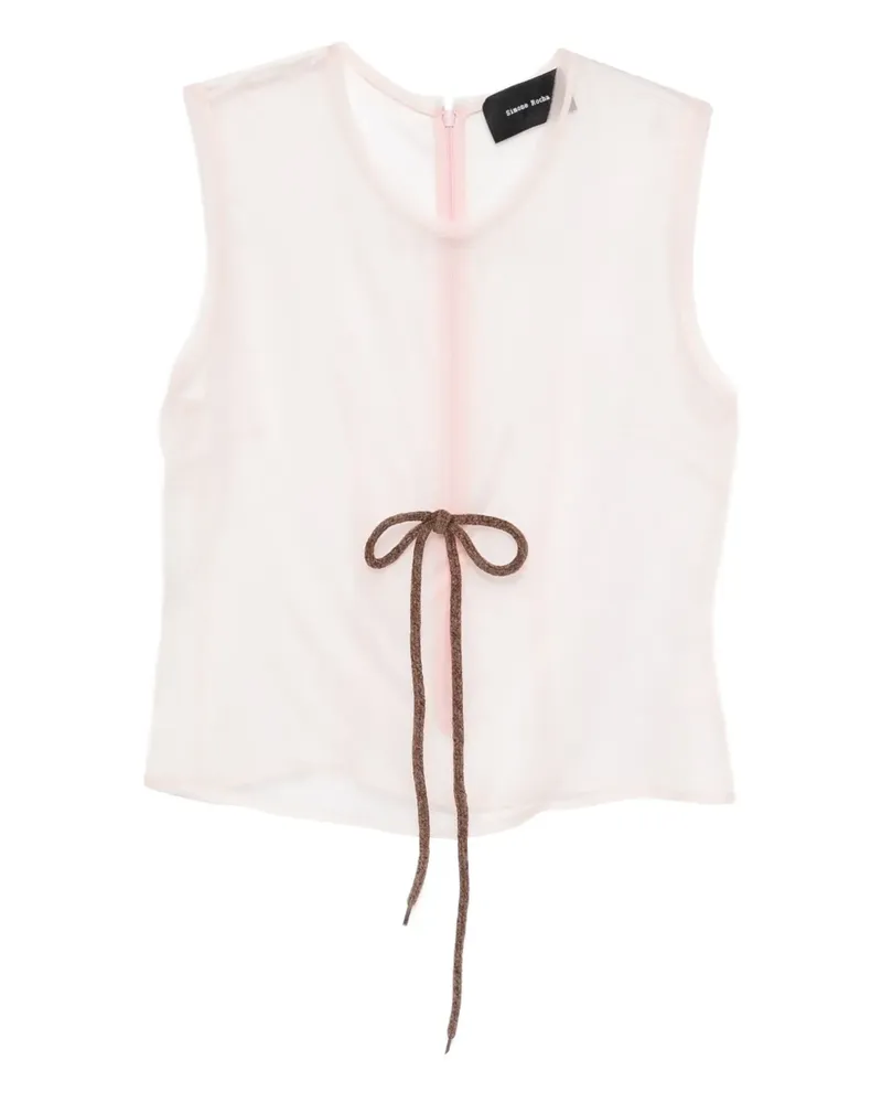 Simone Rocha sheer frayed contour top - Nude Nude