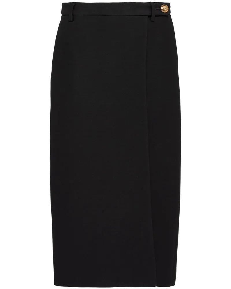 Prada Tricotine Midirock - Schwarz Schwarz