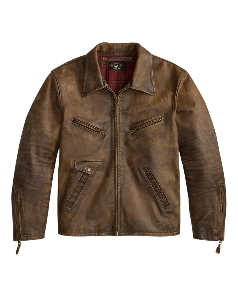 Ralph Lauren Lederjacke mit Reißverschluss - Braun Braun