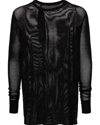 Boris Bidjan Saberi Langarmshirt im Mesh-Design Schwarz