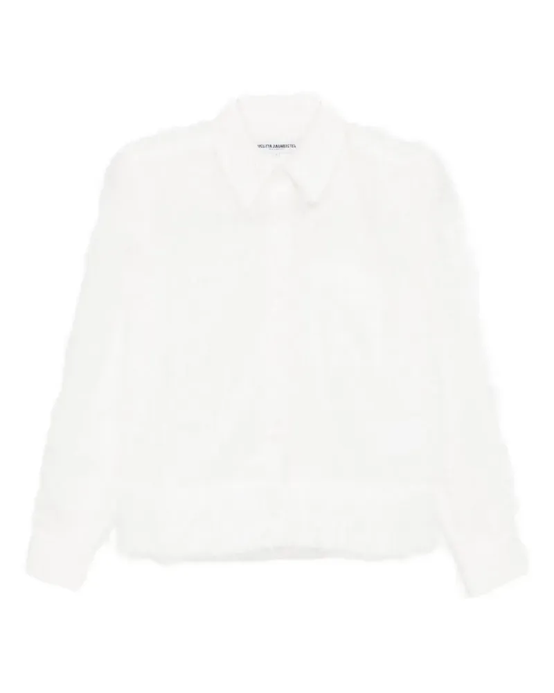 Melitta Baumeister Bluse mit Kunstfedern - Weiß Weiß
