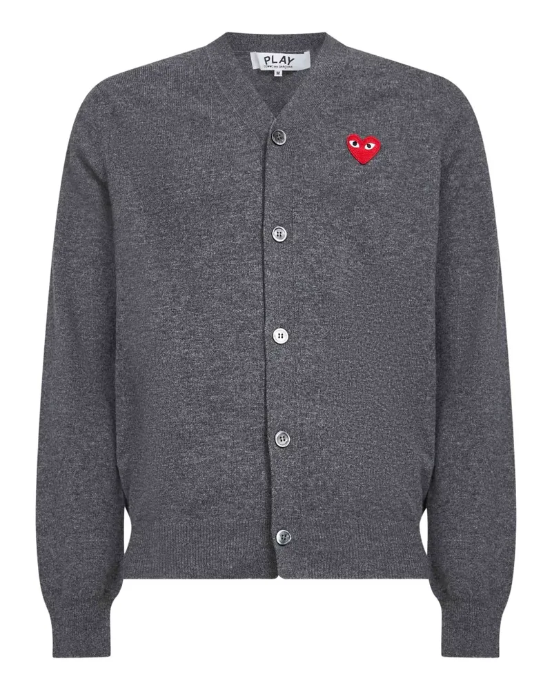 Comme des Garçons Geknöpfter Cardigan mit Herz-Logo - Grau Grau