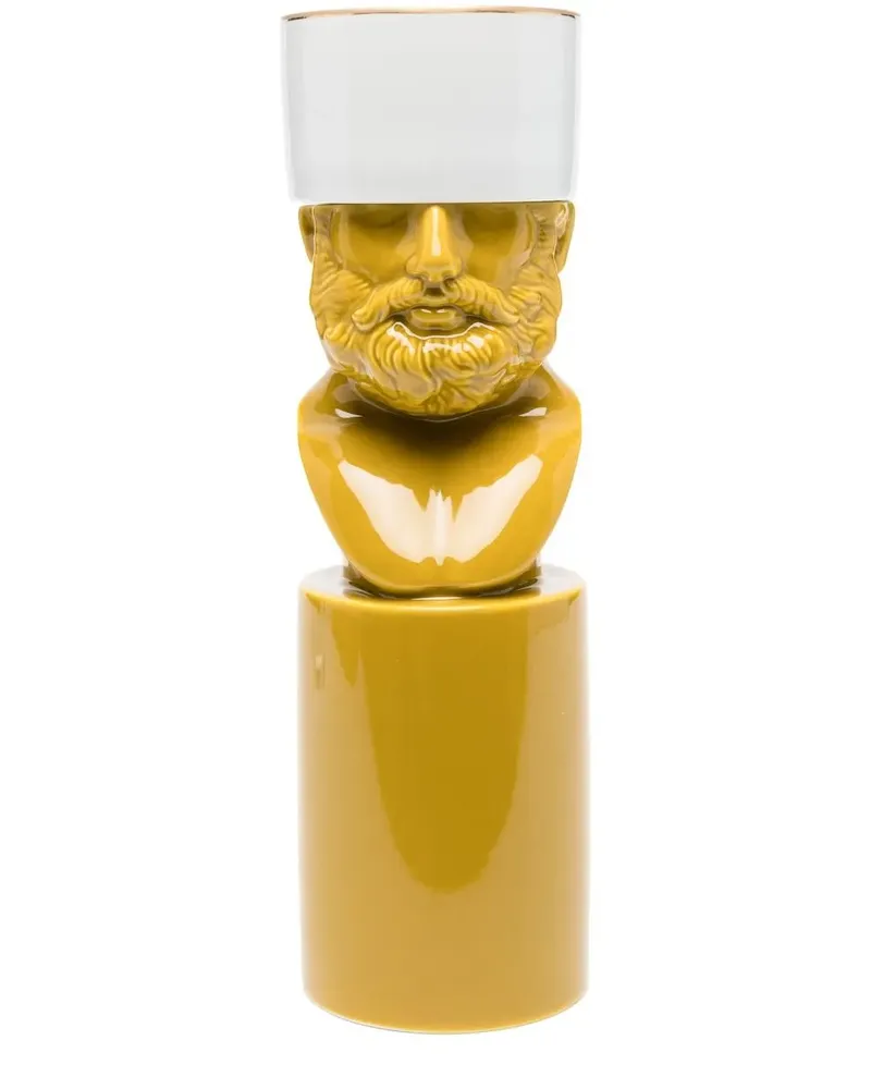 Ginori 1735 Nachfüllbarer Il Letterato Saffron Kerzenleuchter mit Duftkerzen 40g - Gelb Gelb