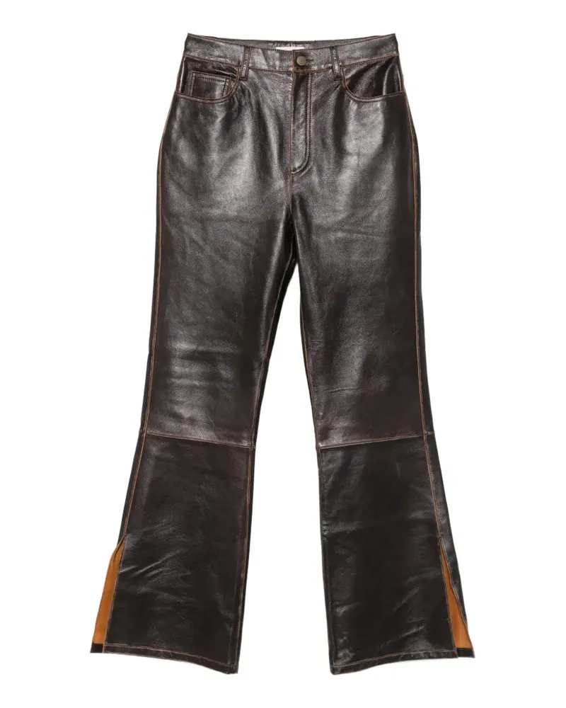 Sandro Lederhose mit offenem Saum - Braun Braun