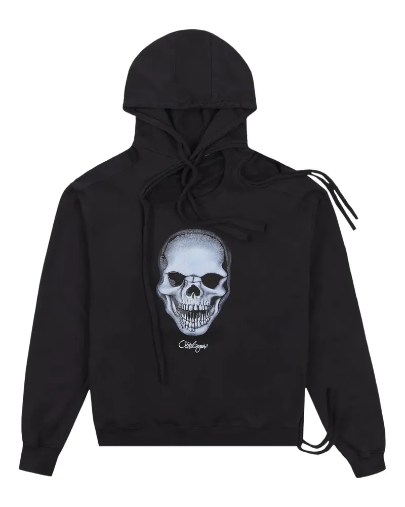 OTTOLINGER Hoodie im Deconstructed-Look mit Totenkopf - Schwarz Schwarz