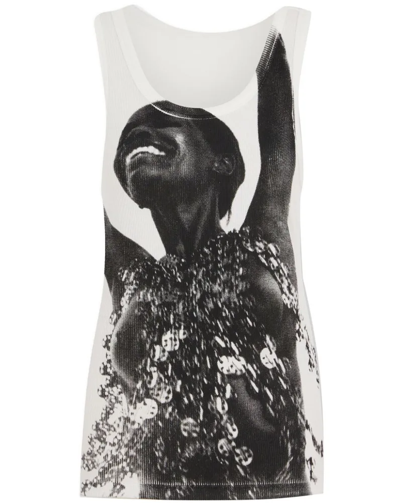 Paco Rabanne x Jean Clemmer Tanktop mit Foto-Print - Weiß Weiß