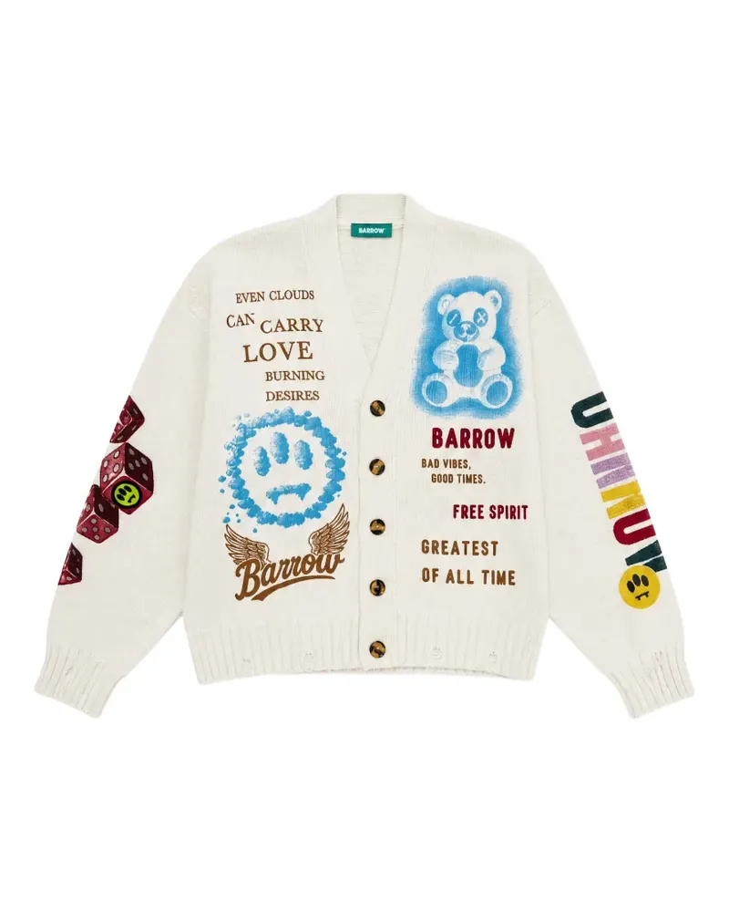 BARROW Cardigan mit grafischem Print und Knopfleiste - Nude Nude