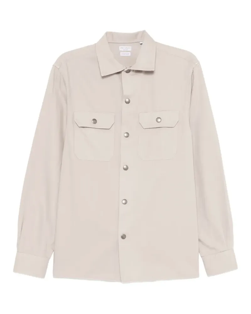 Brunello Cucinelli Stückgefärbte Hemdjacke - Nude Nude