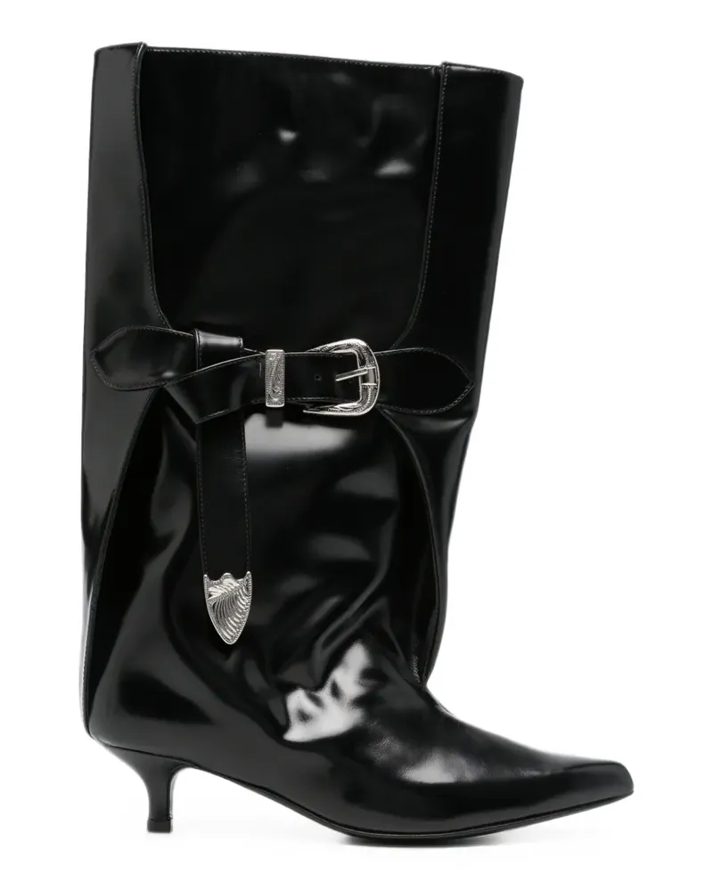 Toga buckle-detail leather boots - Schwarz Schwarz