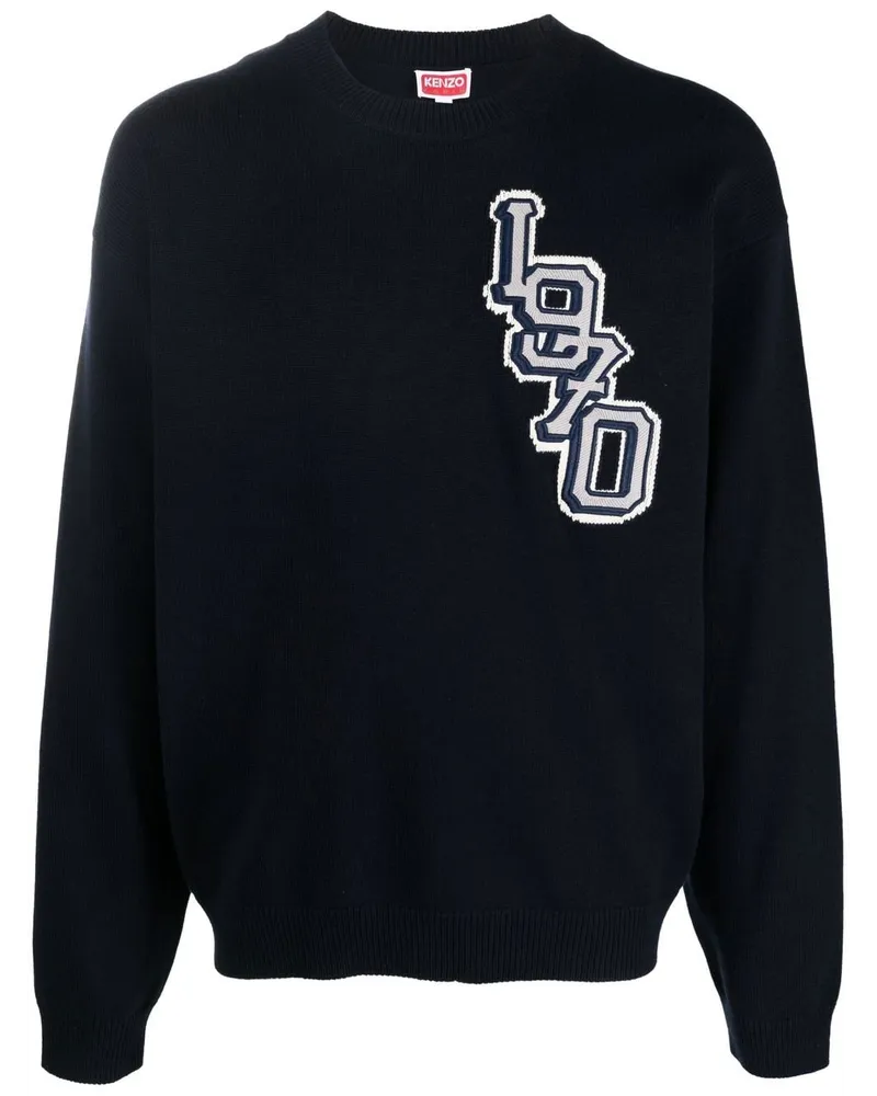 Kenzo Pullover im College-Look Blau