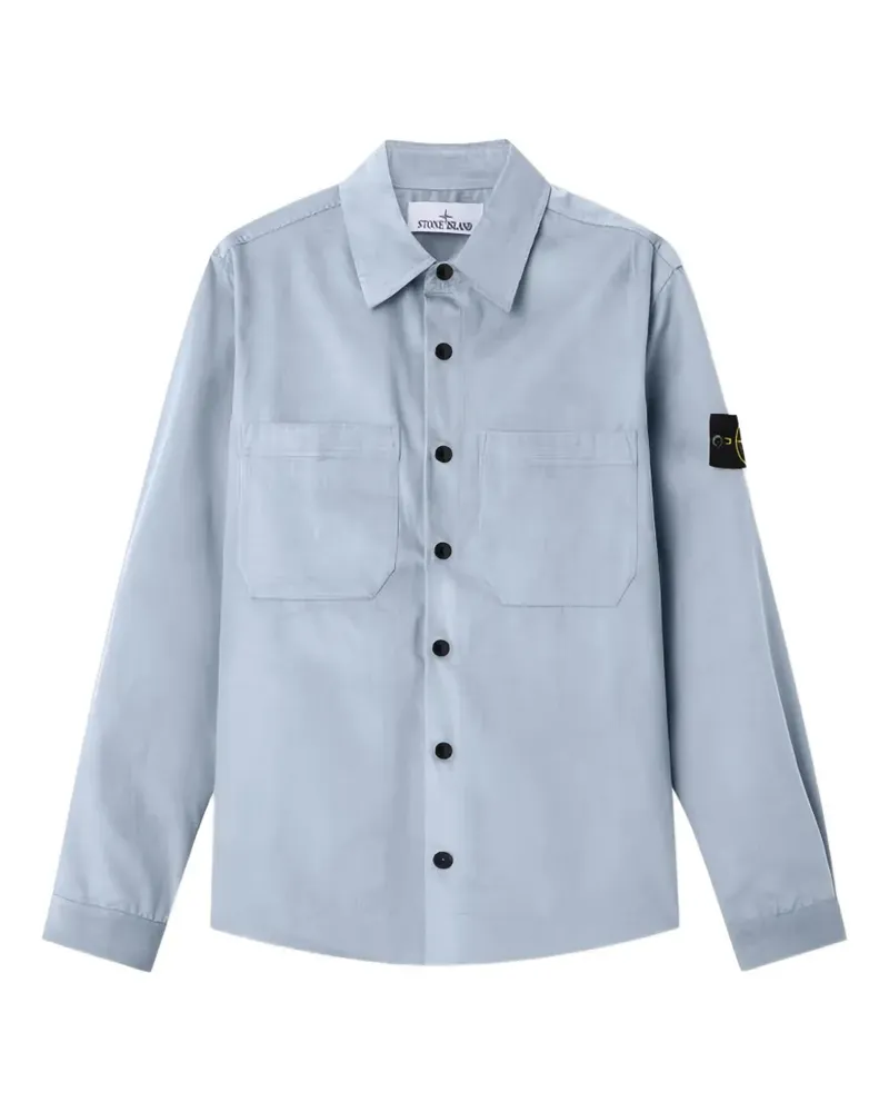 Stone Island long-sleeve micro-corduroy shirt - Blau Blau