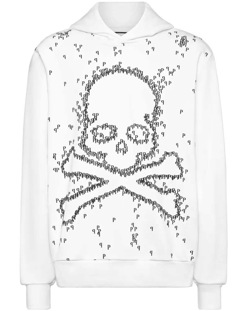 Philipp Plein Hoodie mit Totenkopf-Print - Weiß Weiß