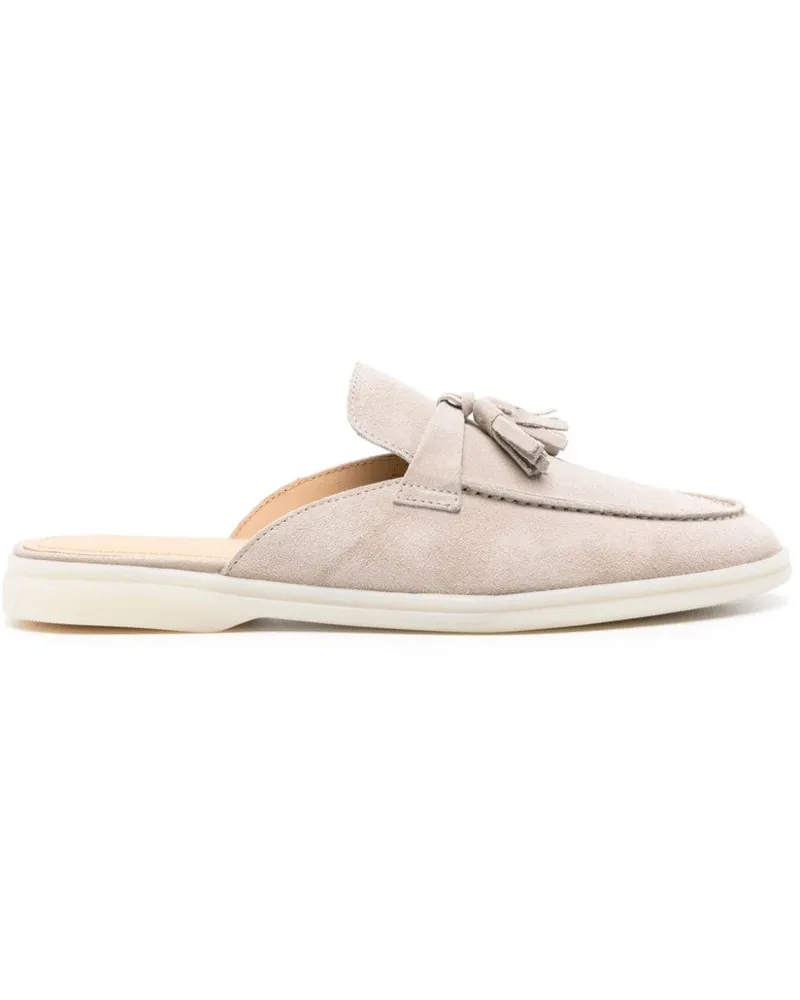 Scarosso Lucrezia Mules aus Wildleder mit Quaste - Nude Nude