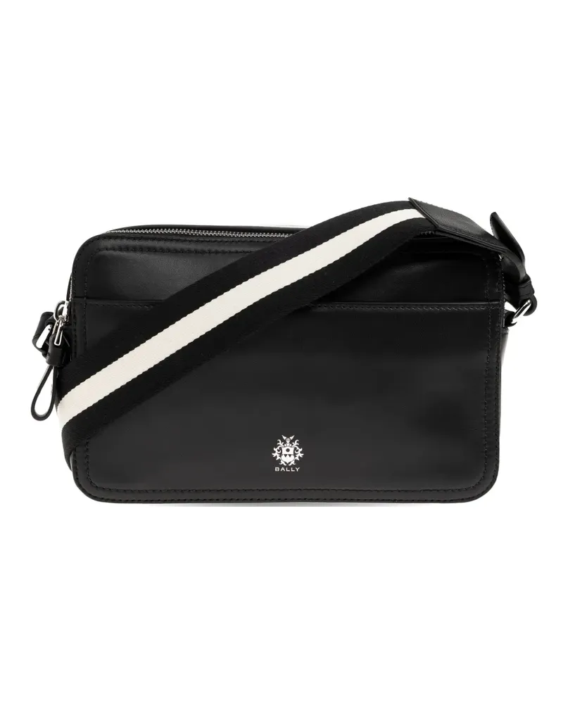 Bally Ray logo-print leather messenger bag - Schwarz Schwarz