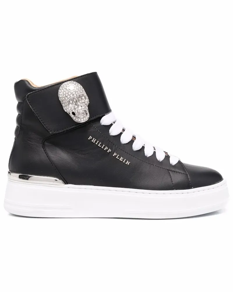 Philipp Plein Sneakers mit Kristall-Totenkopf - Schwarz Schwarz
