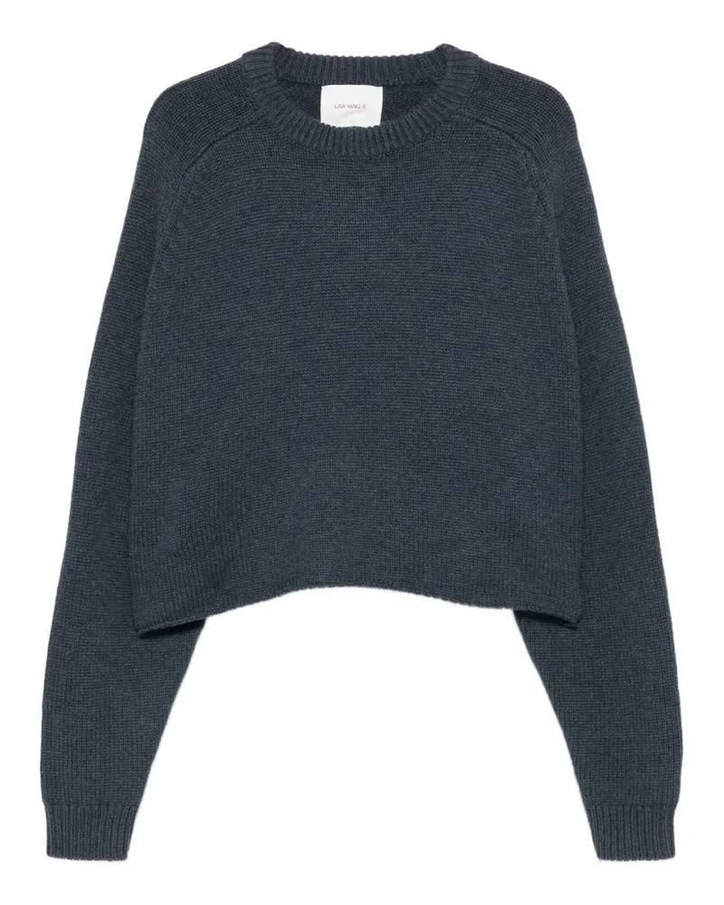 Lisa Yang Cropped-Pullover mit rundem Ausschnitt - Blau Blau