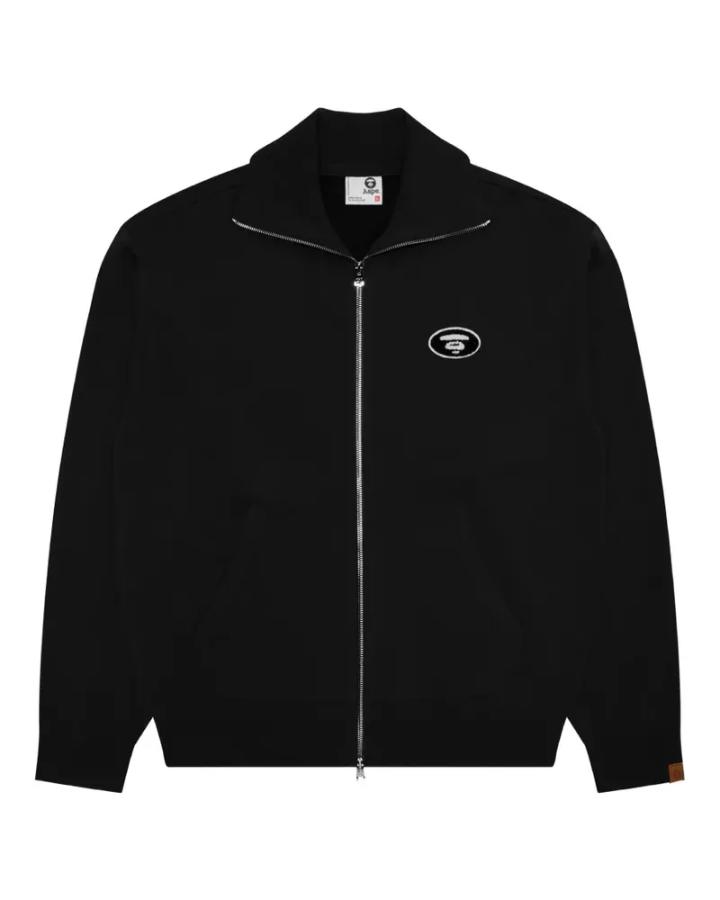 BAPE Moonface Sweatshirtjacke mit Logo-Patch - Schwarz Schwarz
