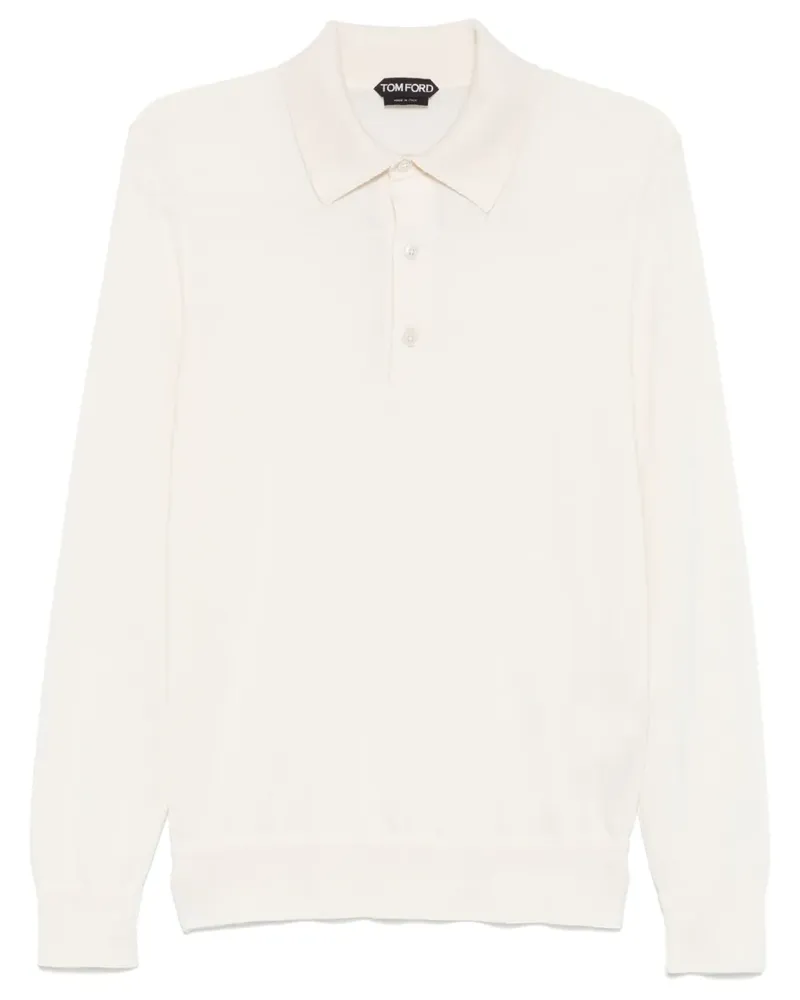 Tom Ford Fein gestricktes Poloshirt - Nude Nude