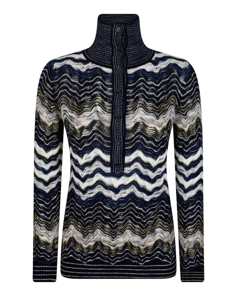 Missoni zig zag-pattern high-neck jumper - Blau Blau