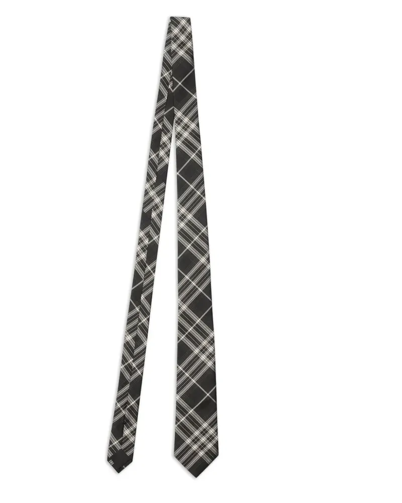 Burberry Seidenkrawatte mit Check - Schwarz Schwarz