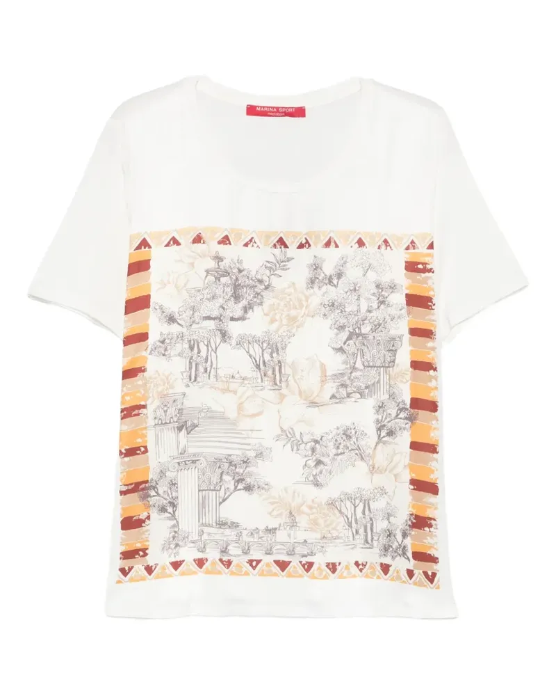 Marina Rinaldi Gemustertes T-Shirt - Weiß Weiß