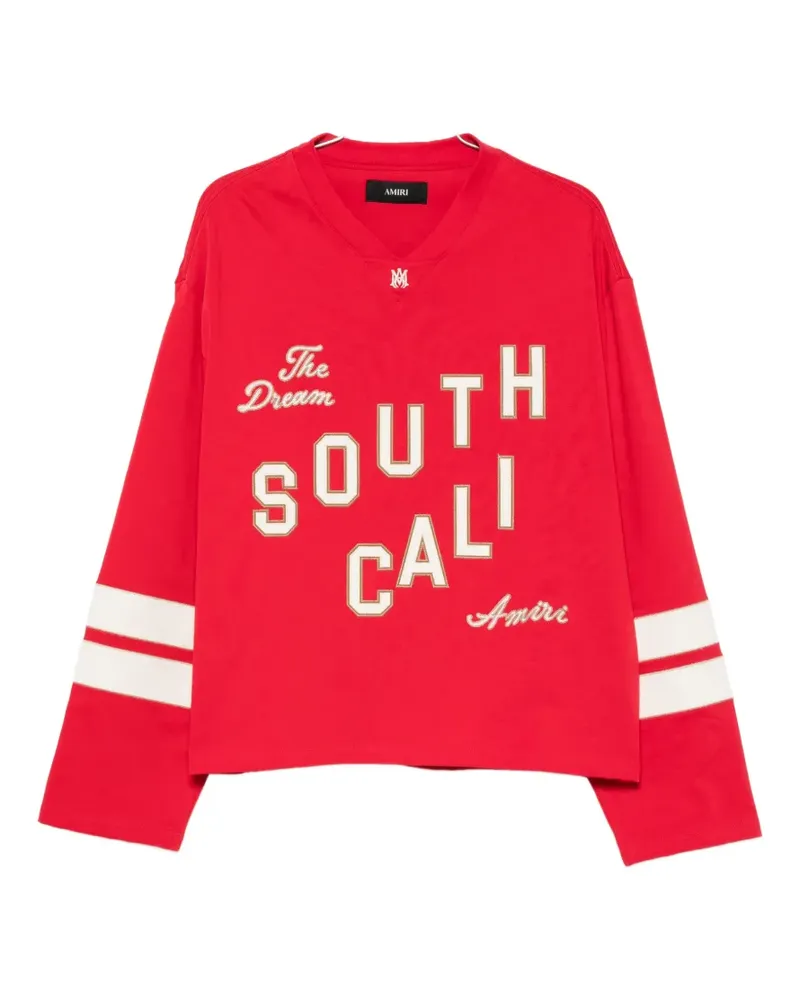 Amiri graphic-print V-neck sweater - Rot Rot