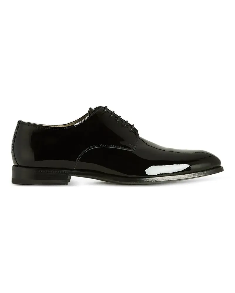 Kiton Oxford-Schuhe in Lackoptik mit runder Kappe - Schwarz Schwarz