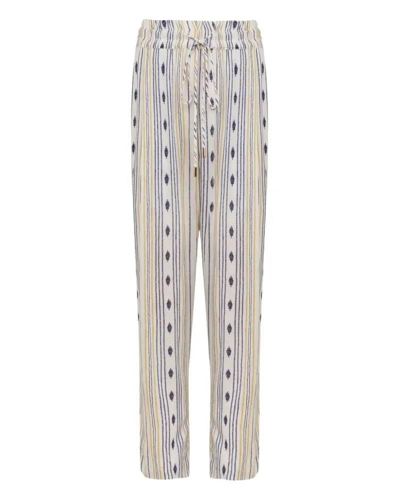 Lenny Niemeyer Gestreifte Hose mit Kordelzug - Weiß Weiß