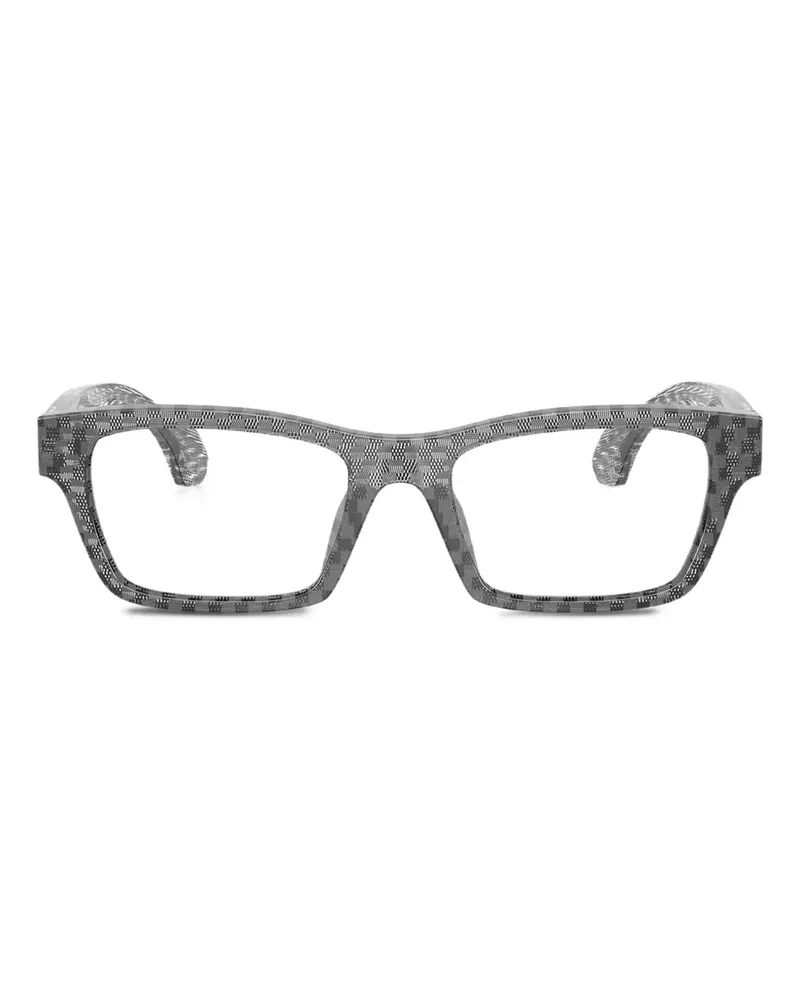 Alain Mikli Eckige Brille mit Karomuster - Grau Grau