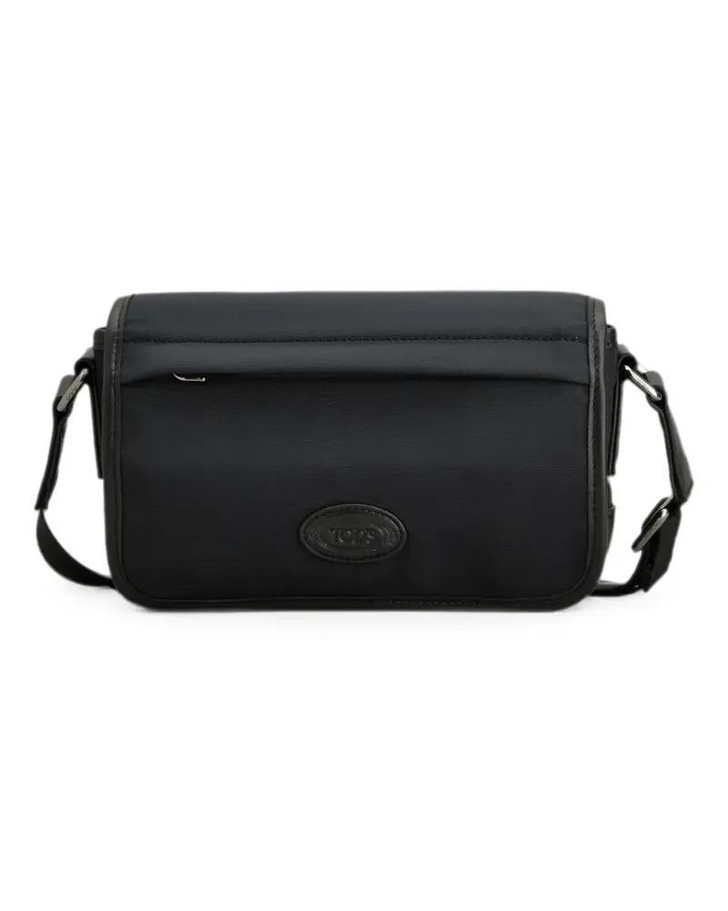 TOD'S Kuriertasche mit Logo-Patch - Schwarz Schwarz
