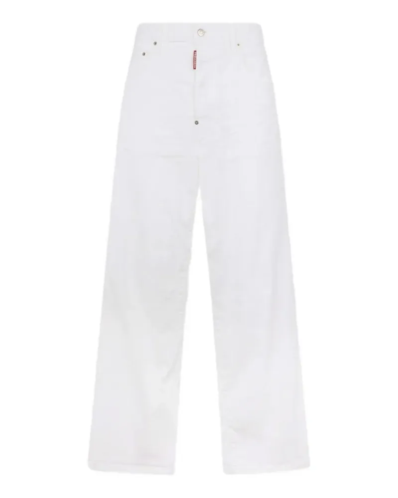 Dsquared2 Stückgefärbte Baggy-Jeans - Weiß Weiß