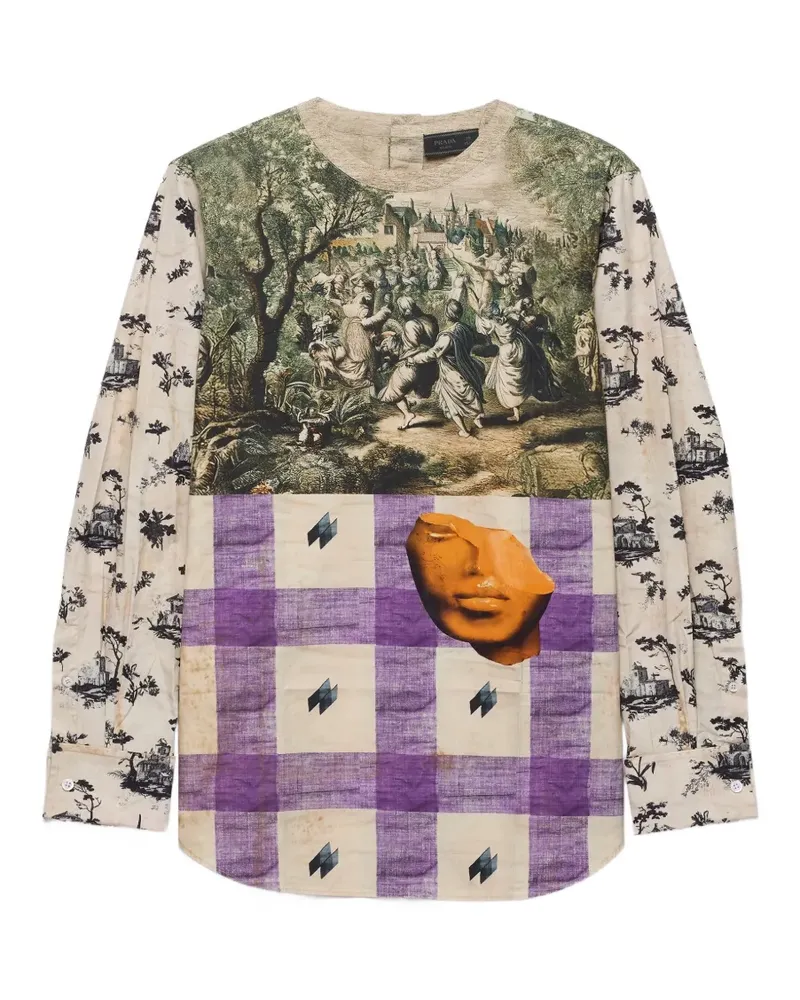 Prada printed cotton shirt - Nude Nude