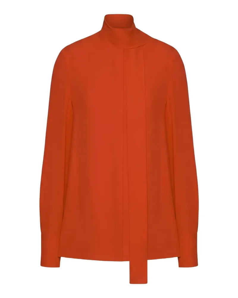 Valentino Garavani Bluse aus Seiden-Georgette mit Schleifenkragen - Orange Orange
