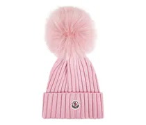 Gerippte Bommelmütze - Rosa