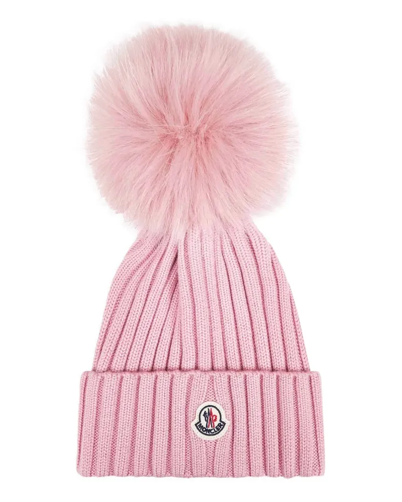 Moncler Gerippte Bommelmütze - Rosa Rosa