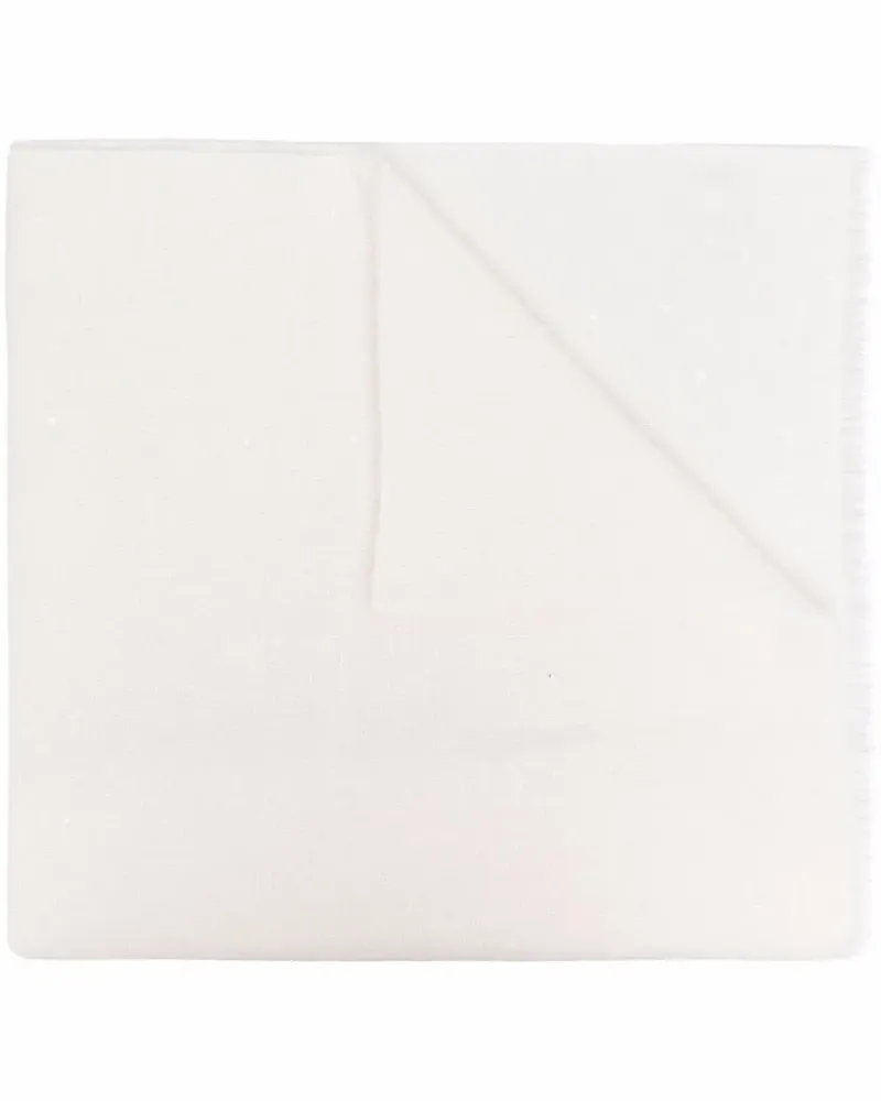 Brunello Cucinelli Schal mit ausgefransten Kanten - Weiß Weiß