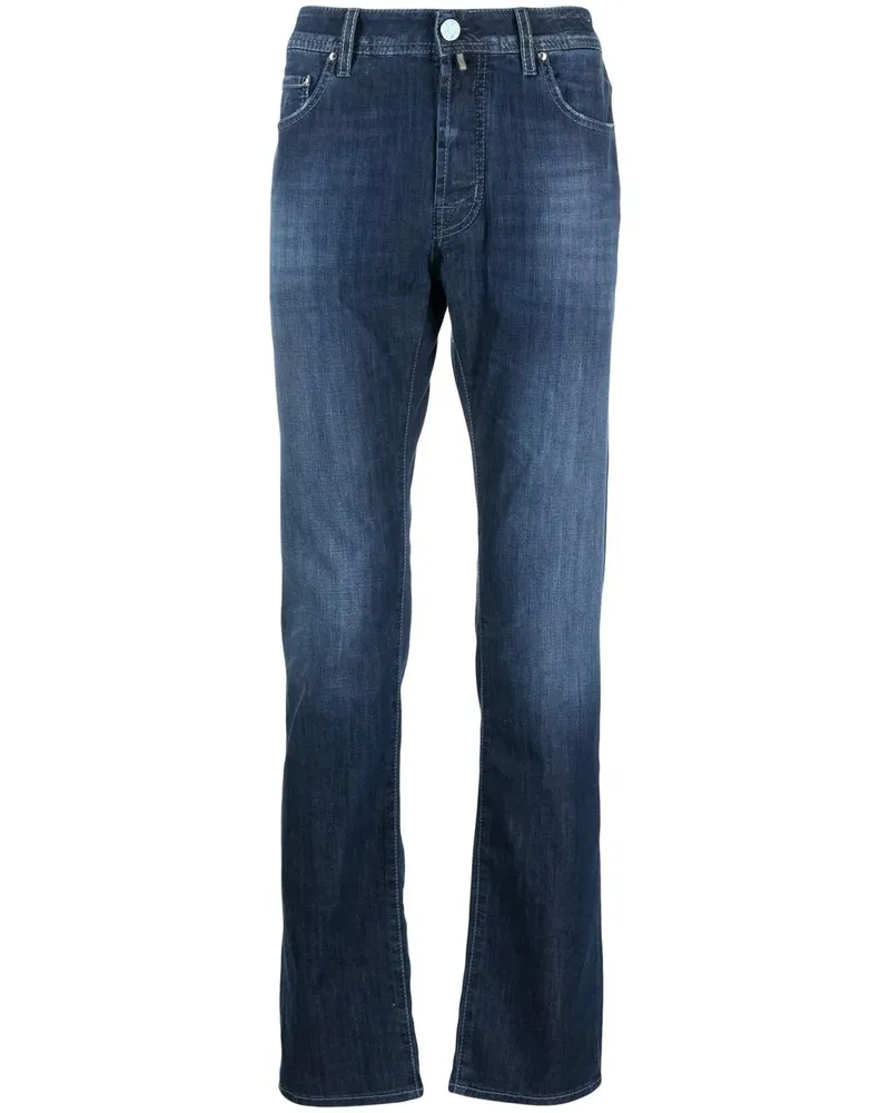 Jacob Cohën Halbhohe Straight-Leg-Jeans - Blau Blau