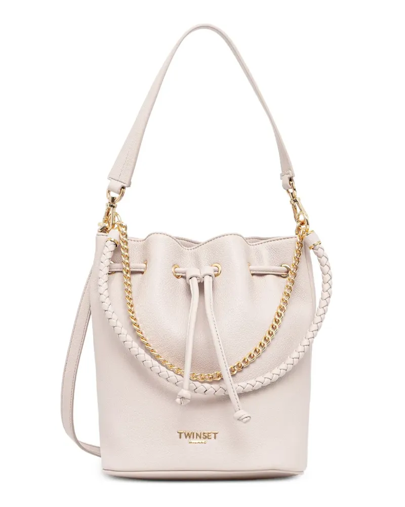 Twin-Set Geflochtene Beuteltasche mit Kettendetail - Rosa Rosa