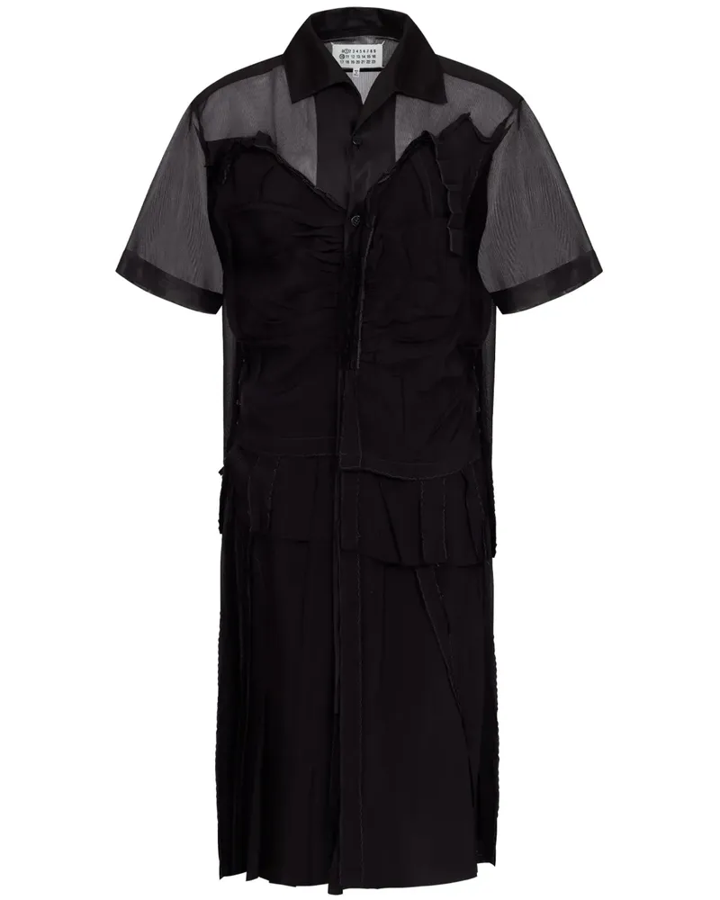 Maison Margiela Midikleid im Layering-Look - Schwarz Schwarz