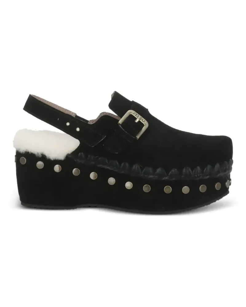 Mou buckle-detail leather mules - Schwarz Schwarz