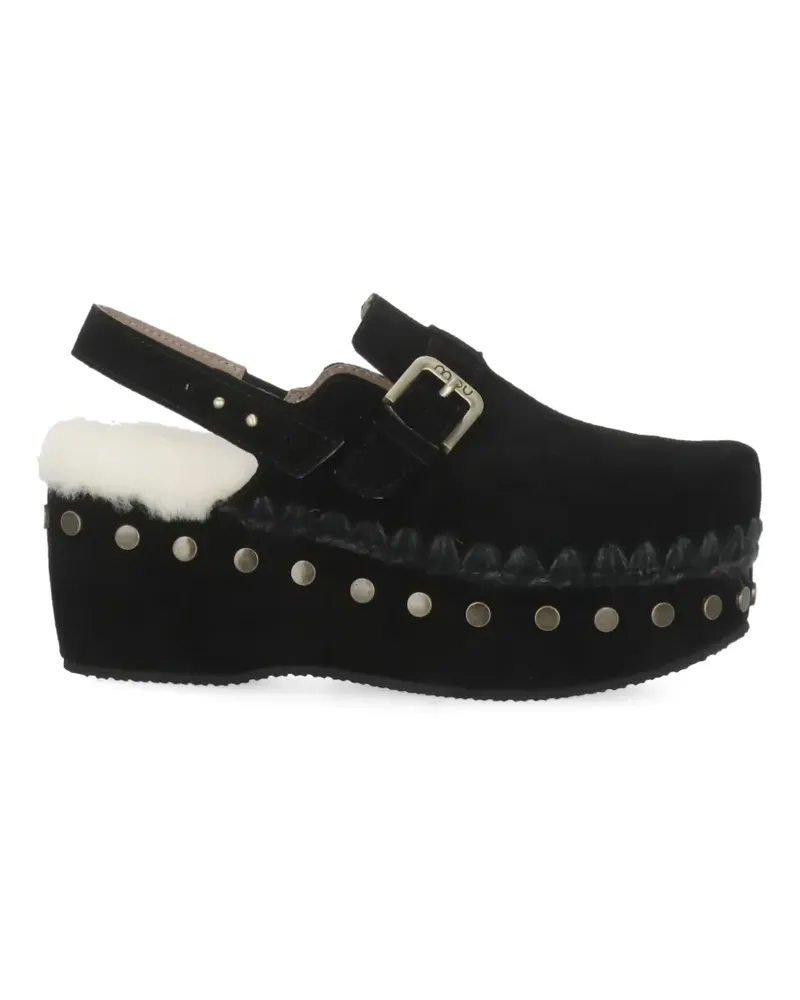 Mou buckle-detail leather mules - Schwarz Schwarz