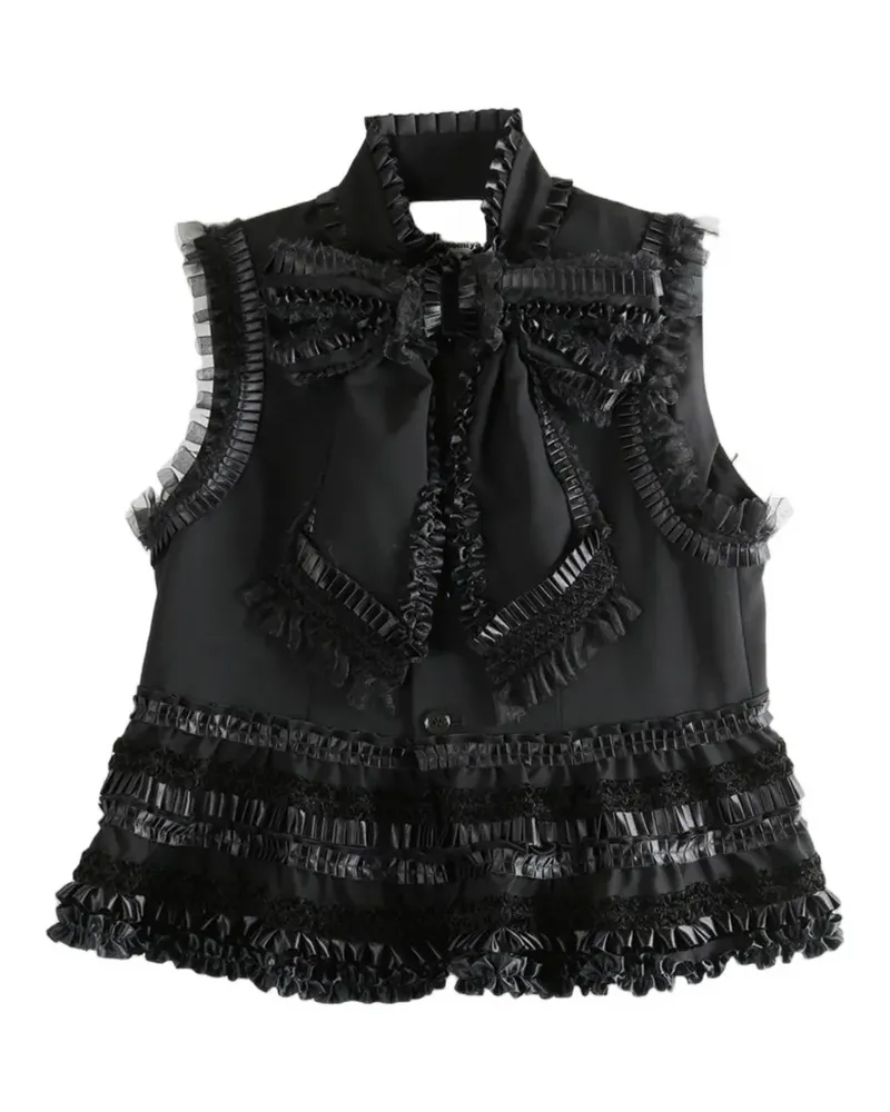 Comme des Garçons ruffled bow vest - Schwarz Schwarz
