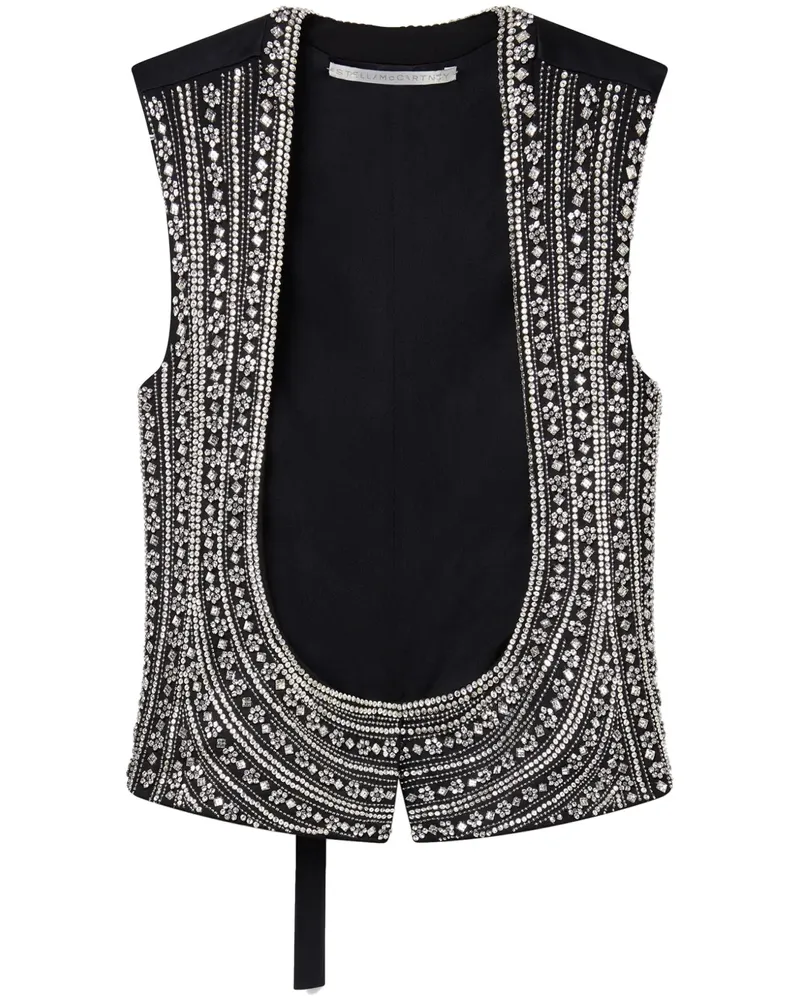 Stella McCartney Top mit Kristallen - Schwarz Schwarz