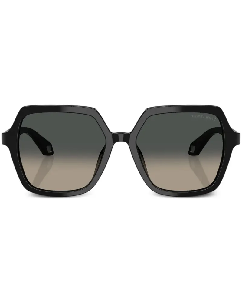 Giorgio Armani Sonnenbrille mit Logo-Print - Schwarz Schwarz