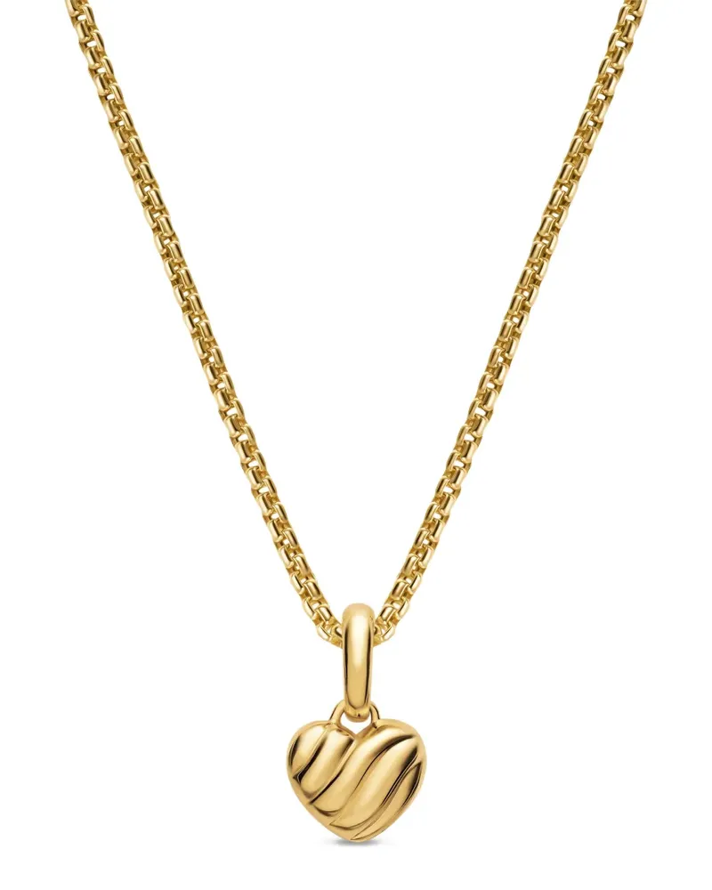 David Yurman Petite Puffy Cable Heart Amulett - Gold Gold