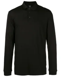 HUGO BOSS Langärmeliges Poloshirt Schwarz