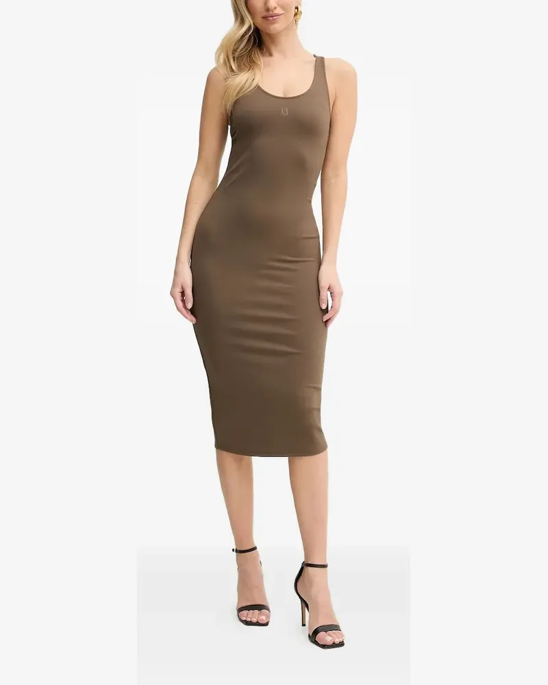 Armani Exchange Midikleid mit Logo-Verzierung - Braun Braun