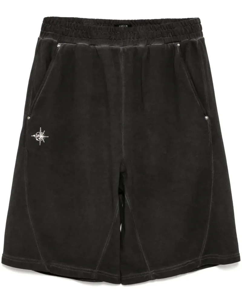 FIVE CM Shorts mit Logo-Nieten Grau