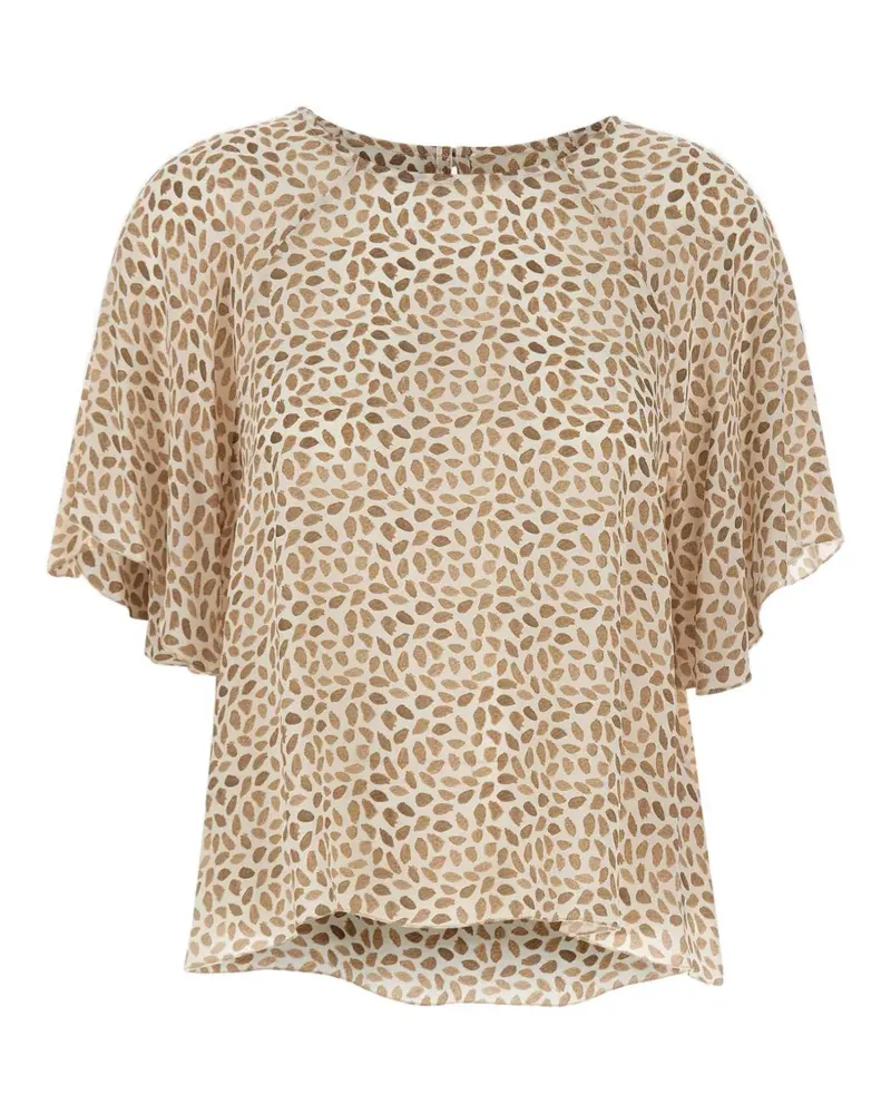 Kaos printed round-neck blouse - Nude Nude