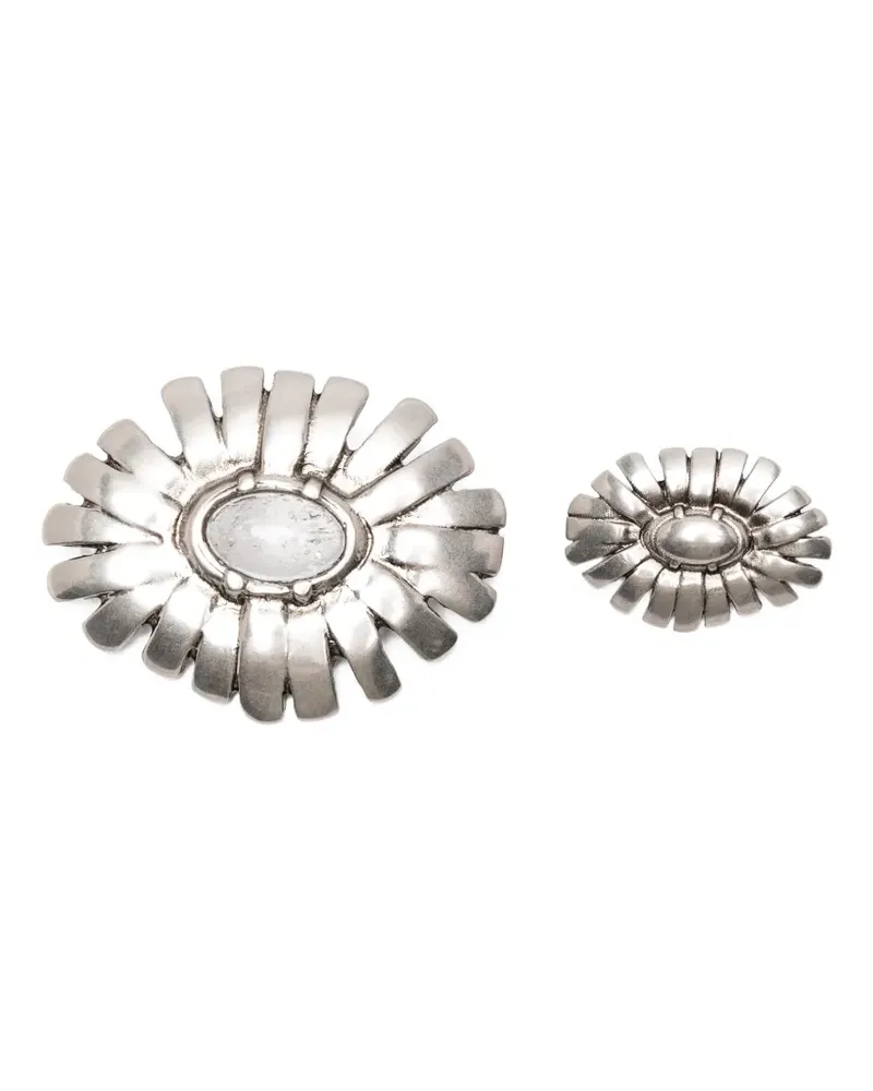 Ermanno Scervino embellished floral-shape brooches - Silber Silber